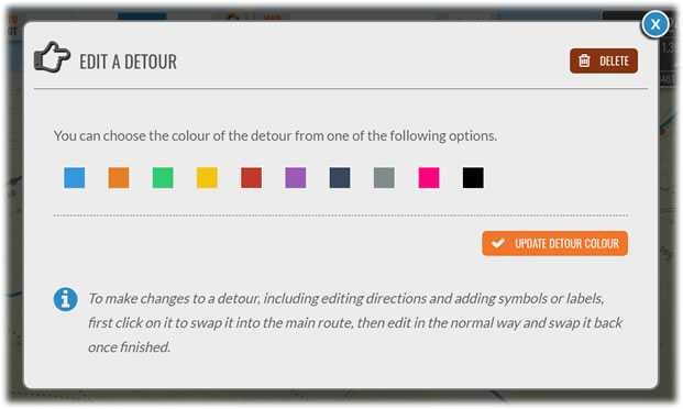 Edit Detour panel