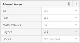 Edit access permissions for a map feature