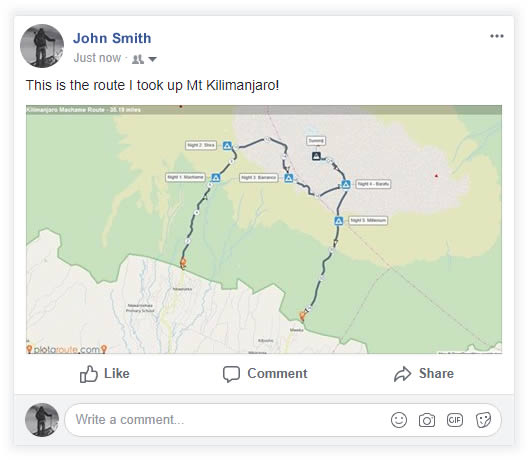 Route map shared on Facebook