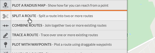 Split a Route tool